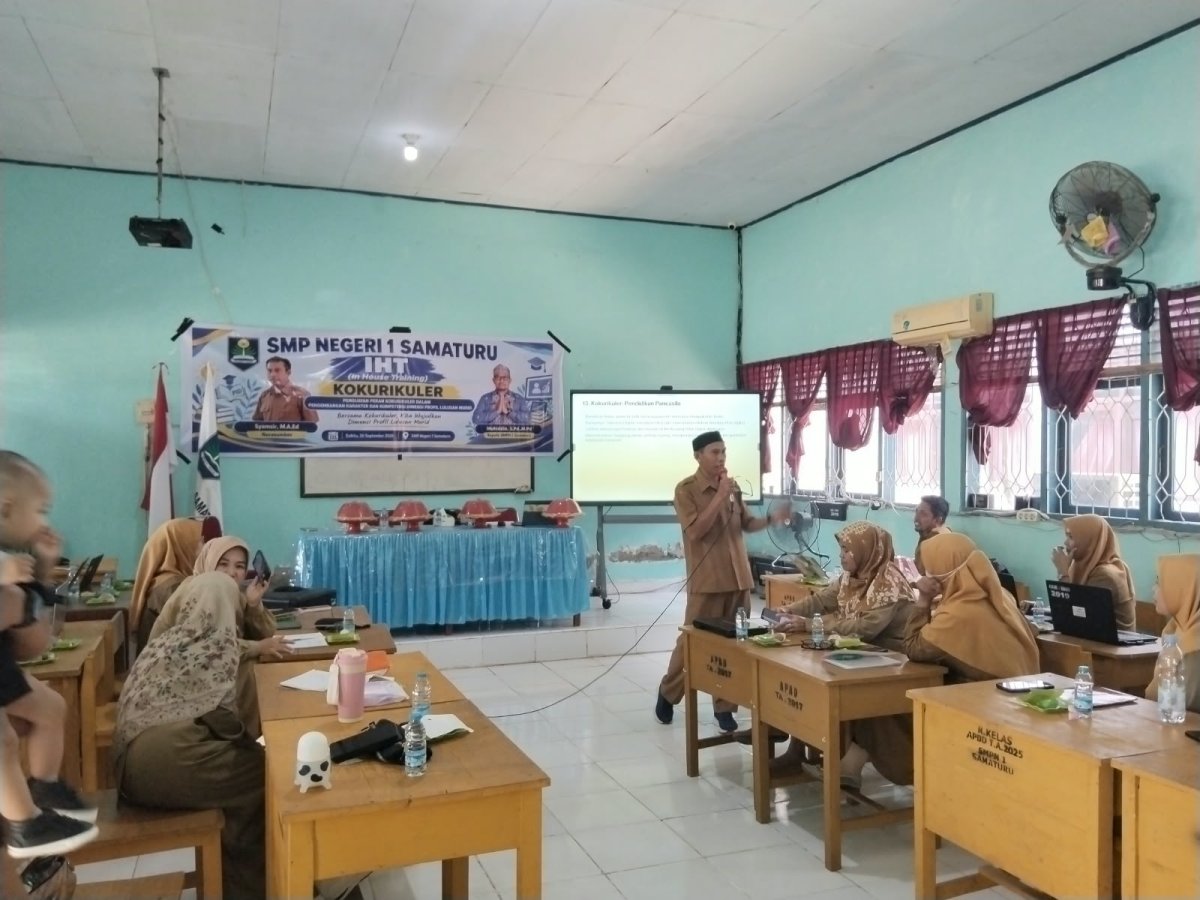 Perkuat Karakter Siswa, SMP Negeri 1 Samaturu Gelar IHT Kokurikuler Bersama Pengawas Pembina